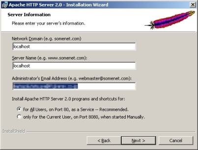 apache インストール