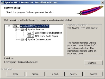 apache インストール