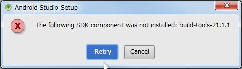 The following SDK component was not installed: build-tools-21.1.1