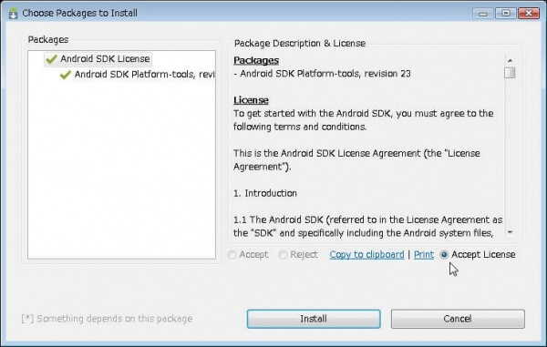 [Choose Packages to Install]画面が表示されるので[Install]をクリック
